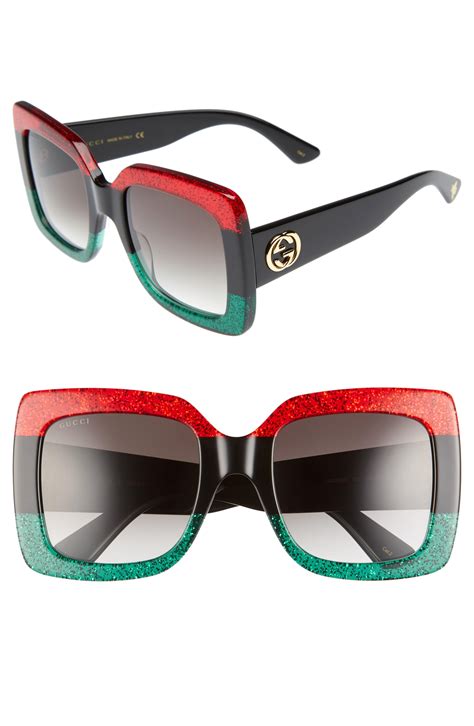 gucci shades black and green|Gucci Sunglasses for Women .